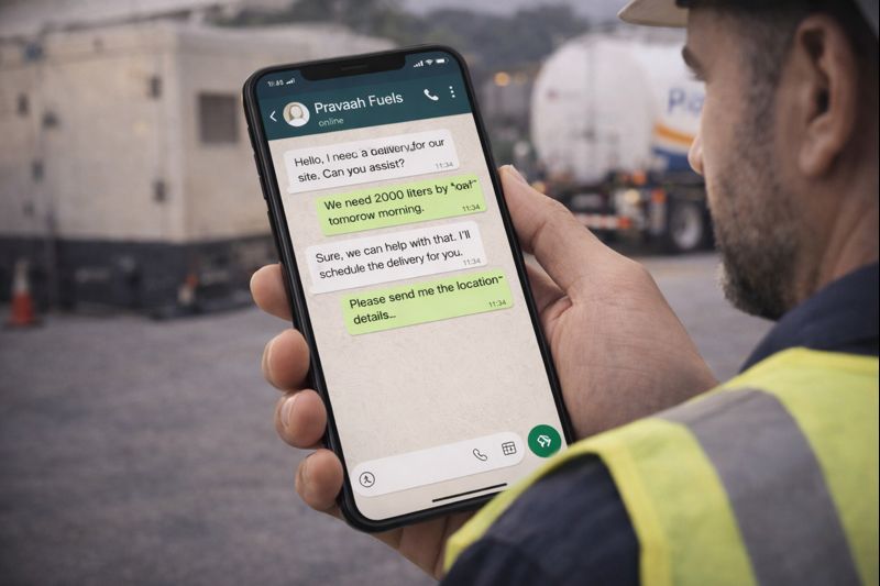 Quick enquiry on WhatsApp from site